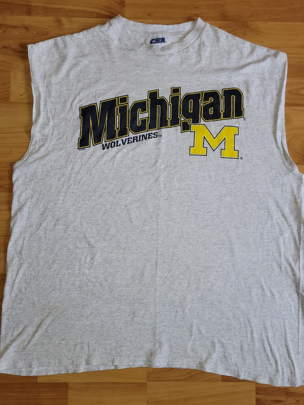 Vintage Michigan Wolverines NCAA Sleeveless Tank Gray CSA Tag XL+